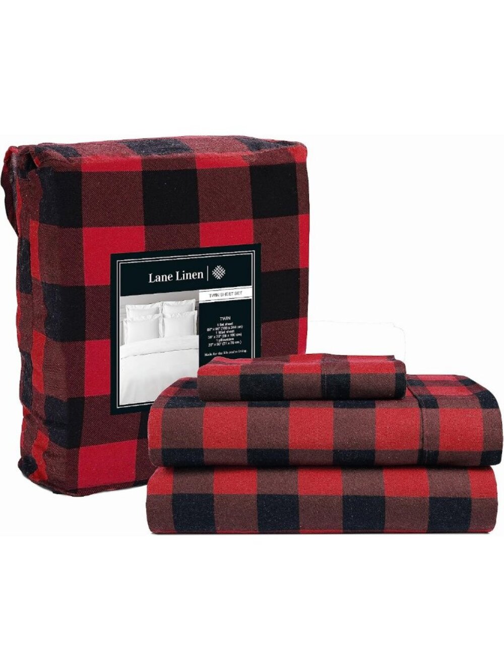 Cozy 100% Cotton Twin Flannel Sheet Set - Soft, Lightweight, 15" Deep Pocket